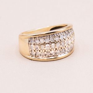Junkyard Gem 9ct Gold Vintage Pave Diamond Ring