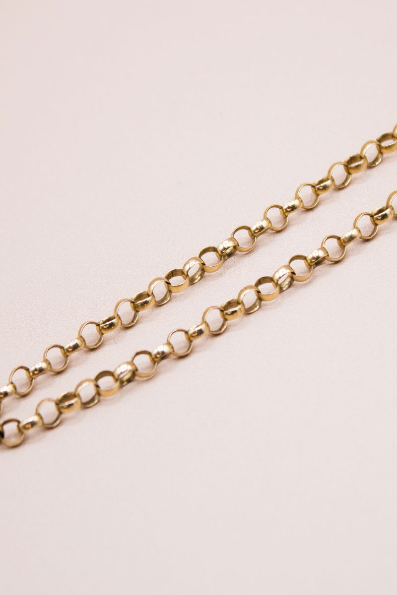 Junkyard Gem 22" Vintage 9ct Gold Belcher Chain
