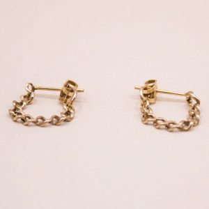 Junkyard Gem 9ct Gold reworked chain earrings vintage