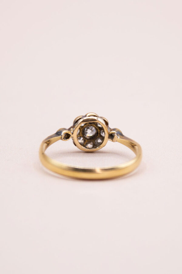 Junkyard Gem 18ct Gold and Platinum Diamond Flower Cluster Ring