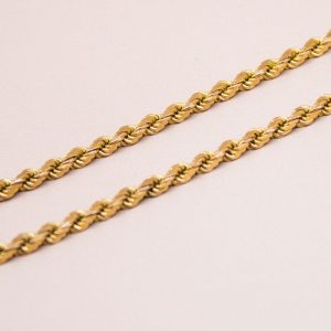 Junkyard Gem 9ct Gold heavy Diamond Cut Rope Chain 20"