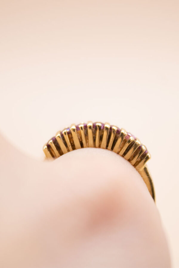 Junkyard Gem 14ct Gold Ruby Seven Stone Ring
