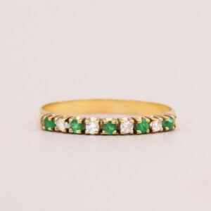 Junkyard-Gem-18ct-Gold-Emerald-and-Diamond-Half-Eternity