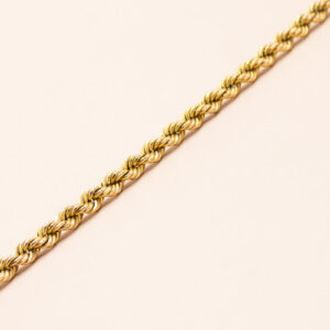 Junkyard Gem 9ct Gold Hollow Diamond Cut Rope Chain