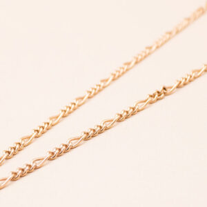 Junkyard Gem 9ct gold Vintage Rose Gold Figaro Chain with T-Bar and Dog Clip