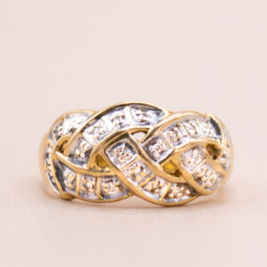 Junkyard Gem 18ct Gold Diamond Chunky Keepers Ring