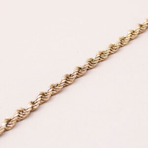 Junkyard Gem 9ct Gold Diamond Cut Rope Bracelet 20cm