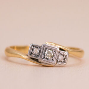 Junkyard Gem 18ct Gold and Platinum Diamond Ring