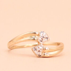 Junkyard Gem 9ct Gold Diamond Heart Snake Ring