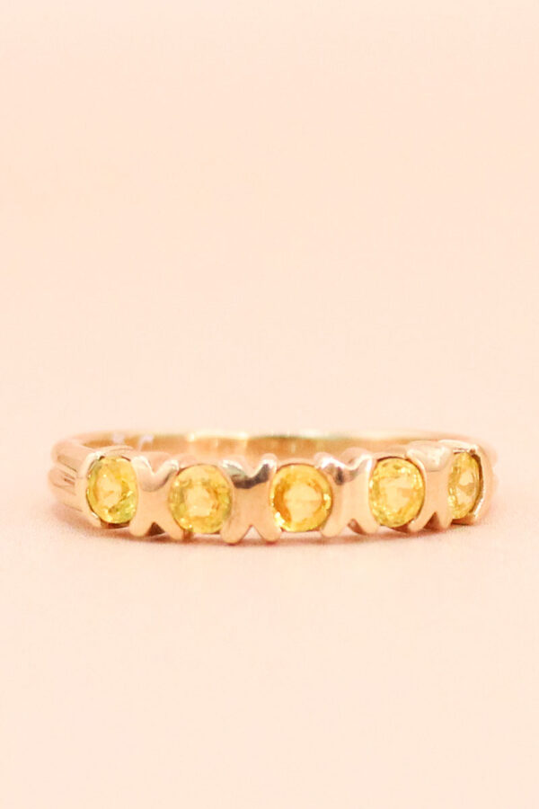 Junkyard Gem 9ct Gold Yellow Sapphire Stacking Ring