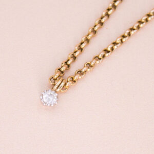 9ct Gold Diamond 0.25ct Belcher Necklace