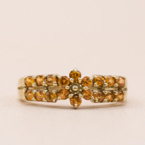 9ct Gold Citrine Flower Ring