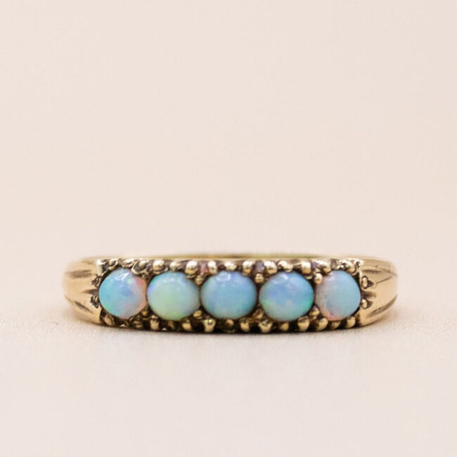 9ct Gold Opal Five Stone Ring
