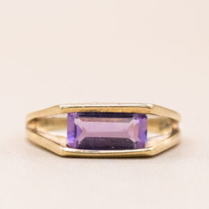 9ct Gold Art Deco Style Amethyst Ring