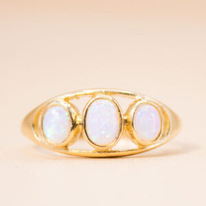 9ct Gold Suspension Opal Trilogy Ring
