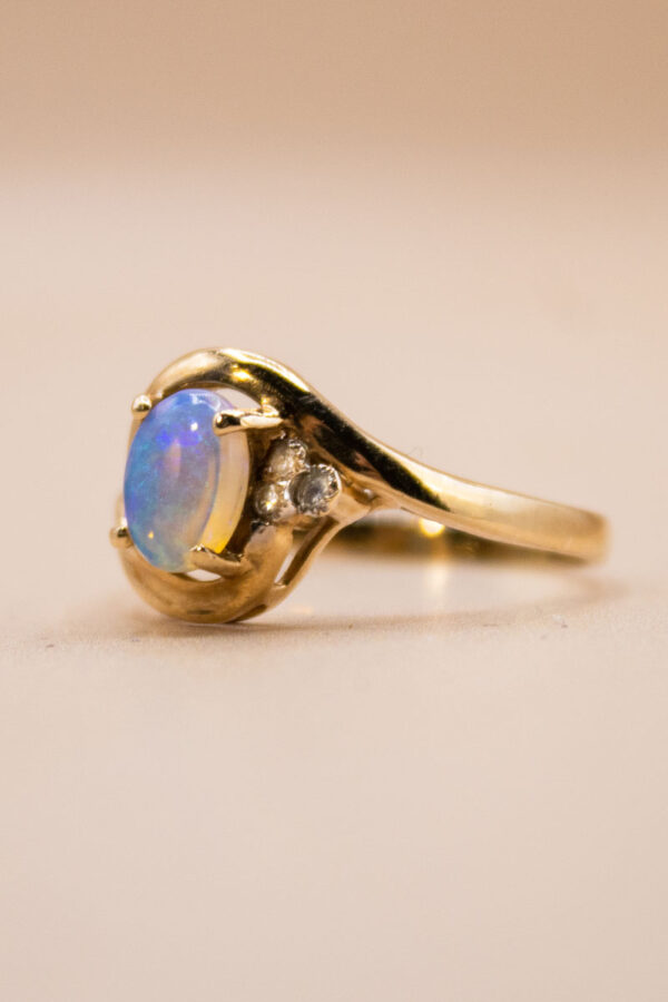 14ct Gold Opal and Diamond Dress Ring