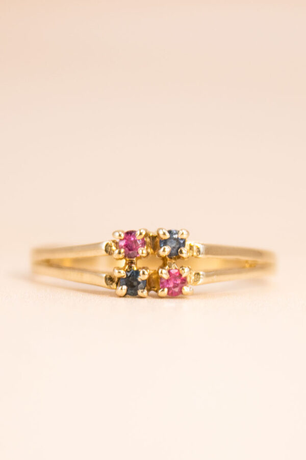 9ct Gold Ruby and Sapphire Dress Ring