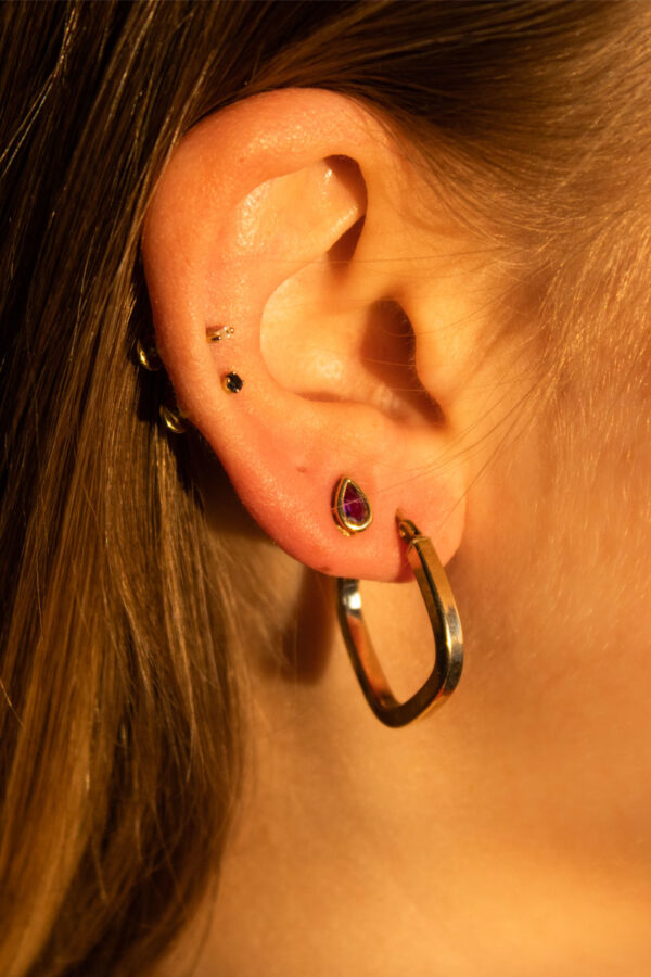 9ct Gold Amethyst Pear-Cut Earrings