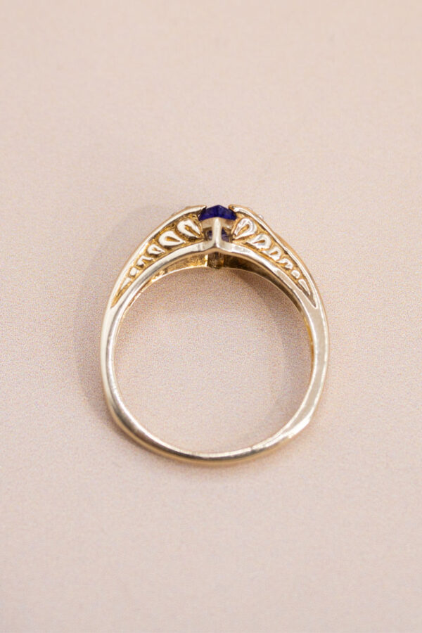 9ct Gold Marquise Tanzanite and Diamond Dress Ring