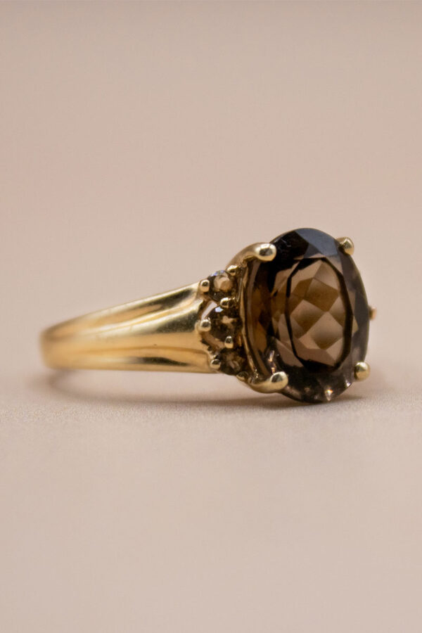 9ct Gold Smokey Quartz Dress Ring